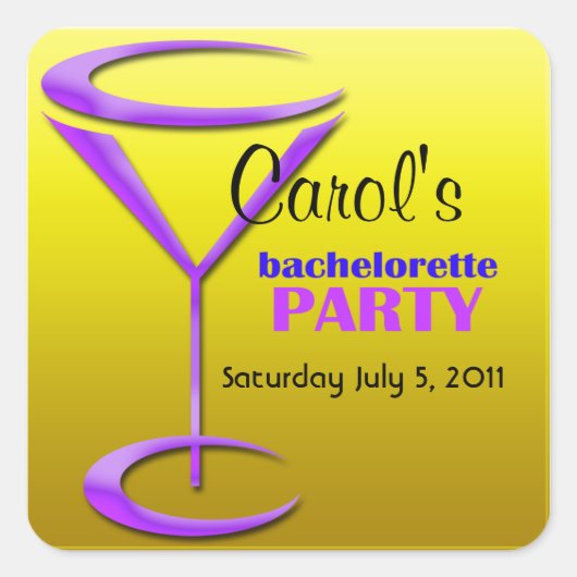 Gepersonaliseerde Bachelorette Party Gift Ideeën Vierkante Sticker (Voorkant)