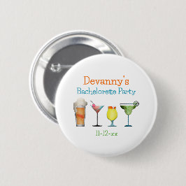 Gepersonaliseerde Bachelorette Party Naam Datum Ronde Button 5,7 Cm