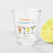 Gepersonaliseerde Bachelorette Party Naam Datum Shot Glas (Voorkant)