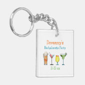 Gepersonaliseerde Bachelorette Party Naam Datum Sleutelhanger (Voorkant Links)