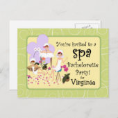 Gepersonaliseerde Bachelorette Party Spa Uitnodigi Uitnodiging Briefkaart (Voorkant / Achterkant)