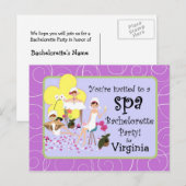 Gepersonaliseerde Bachelorette Party Spa Uitnodigi Uitnodiging Briefkaart (Voorkant / Achterkant)