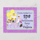 Gepersonaliseerde Bachelorette Party Spa Uitnodigi Uitnodiging Briefkaart (Voorkant)