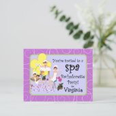 Gepersonaliseerde Bachelorette Party Spa Uitnodigi Uitnodiging Briefkaart (Staand voorkant)