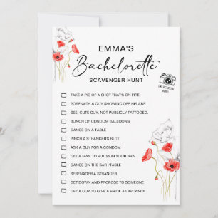 Gepersonaliseerde Bachelorette Scavenger Hunt Game Kaart