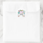 Gepersonaliseerde back-to-school benodigdheden met ronde sticker (Tas)