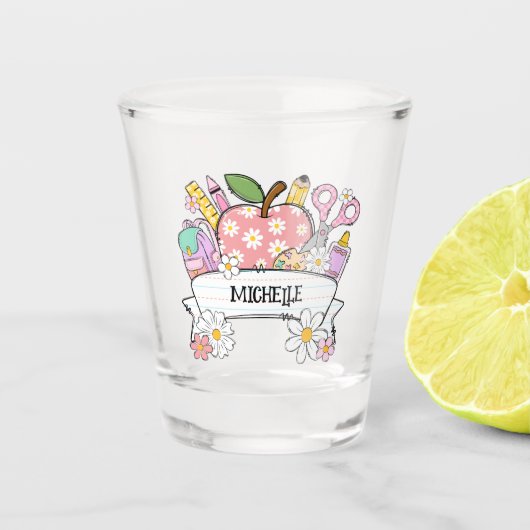 Gepersonaliseerde back-to-school benodigdheden met shot glas (Voorkant)