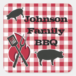 Gepersonaliseerde Backyard BBQ Party Stickers