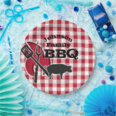 Gepersonaliseerde Backyard BBQ Picknick Wegwerp Bo Papieren Bordje (Feest)