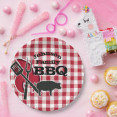 Gepersonaliseerde Backyard BBQ Picknick Wegwerp Bo Papieren Bordje (Feest)