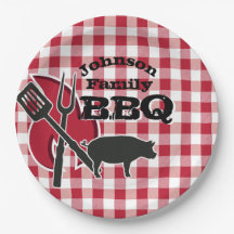 Gepersonaliseerde Backyard BBQ Picknick Wegwerp Bo