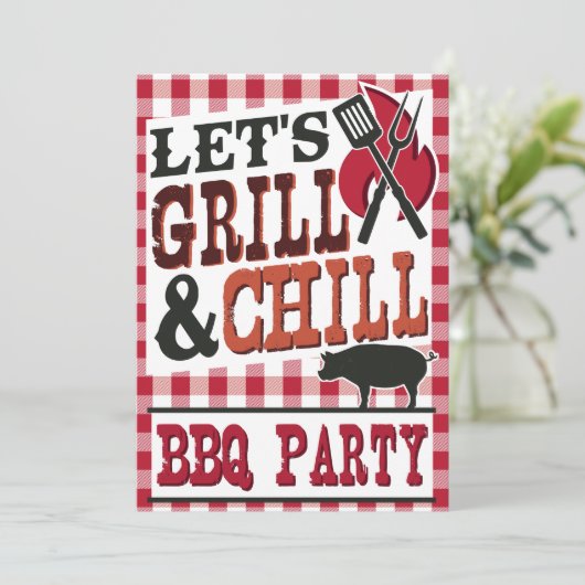 Gepersonaliseerde Backyard BBQ Uitnodigingen (Staand voorkant)