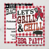 Gepersonaliseerde Backyard BBQ Uitnodigingen (Voorkant / Achterkant)