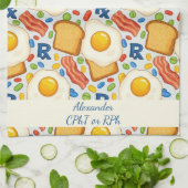 Gepersonaliseerde Bacon & Eggs Apotheek RX Theedoek (Gevouwen)