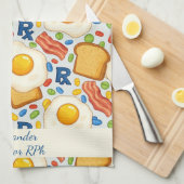 Gepersonaliseerde Bacon & Eggs Apotheek RX Theedoek (Quarter Fold)