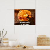 Gepersonaliseerde Bacon Ei Kaas Croissant Restaura Poster (Keuken)
