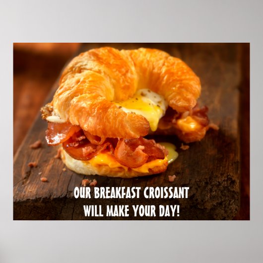 Gepersonaliseerde Bacon Ei Kaas Croissant Restaura Poster (Voorkant)