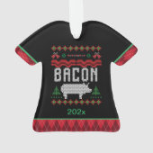 Gepersonaliseerde Bacon Pig Ugly kerstversiering Ornament (achterkant)