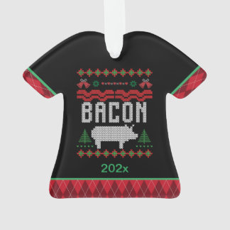 Gepersonaliseerde Bacon Pig Ugly kerstversiering Ornament