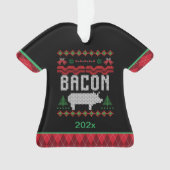 Gepersonaliseerde Bacon Pig Ugly kerstversiering Ornament (voorkant)