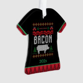 Gepersonaliseerde Bacon Pig Ugly kerstversiering Ornament (voorkant)