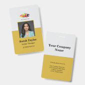 Gepersonaliseerde badge voor bedrijfsmedewerker (Voor- en achterkant)