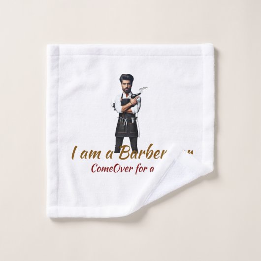 gepersonaliseerde badhanddoek Barber thema Washandje (Wasdoekje)