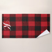 Gepersonaliseerde badhanddoek Red Buffalo Plaid Be (Badhanddoek)