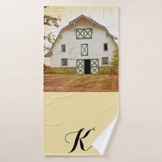 Gepersonaliseerde badhanddoek Sunset Barn Country  (Badhanddoek)