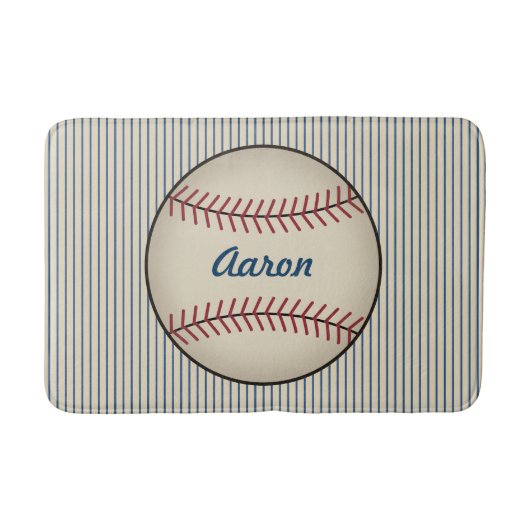 Gepersonaliseerde badkamer Honkbal Badmat Rug (Voorkant)
