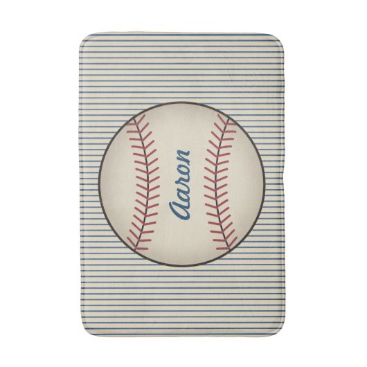 Gepersonaliseerde badkamer Honkbal Badmat Rug (Voorkant Verticaal)