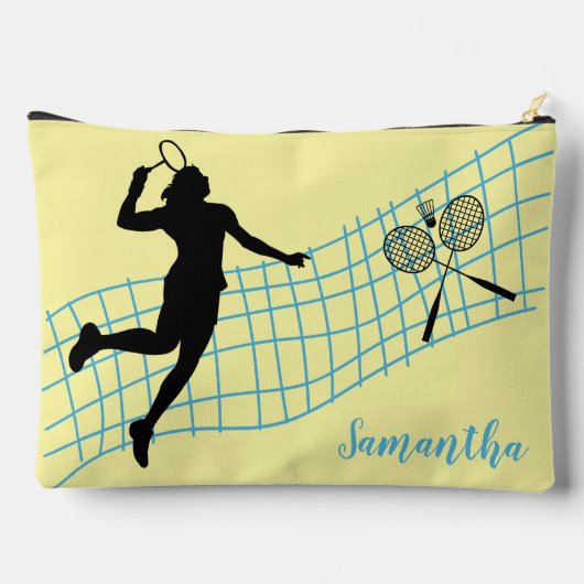 Gepersonaliseerde badminton lover's accessoire tas (Achterkant)