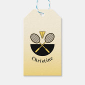 Gepersonaliseerde Badminton Rackets Birdie Yellow  Cadeaulabel (Voorkant)