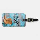 Gepersonaliseerde Bagagelabel Blauw Hout Schuur De (Voorkant horizontaal)