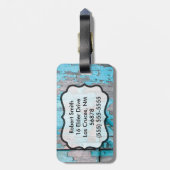 Gepersonaliseerde Bagagelabel Blauw Hout Schuur De (Achterkant verticaal)