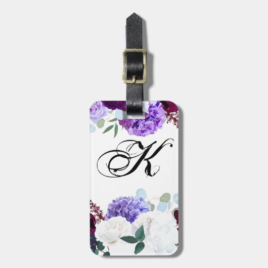 Gepersonaliseerde Bagagelabel Lavendel Hibiscus op (Voorkant verticaal)