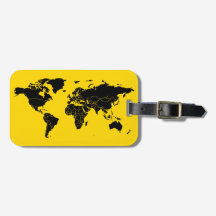 Gepersonaliseerde bagagelabel met geografische kaa