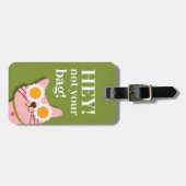 Gepersonaliseerde bagagelabel met grappige kat (Voorkant horizontaal)