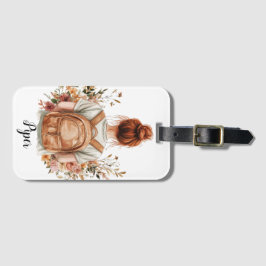 Gepersonaliseerde Bagagelabel-roodharige vrouw Bagagelabel