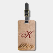 Gepersonaliseerde Bagagelabel tarwe op Burlap Sack (Voorkant verticaal)