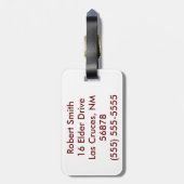 Gepersonaliseerde Bagagelabel tarwe op Burlap Sack (Achterkant verticaal)