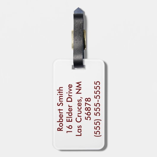 Gepersonaliseerde Bagagelabel tarwe op Burlap Sack (Achterkant verticaal)