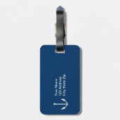 Gepersonaliseerde bagagelabels met nautisch anker (Achterkant verticaal)