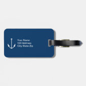 Gepersonaliseerde bagagelabels met nautisch anker (Achterkant horizontaal)