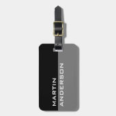 Gepersonaliseerde bagagelabels voor zwart-wit reiz (Voorkant verticaal)