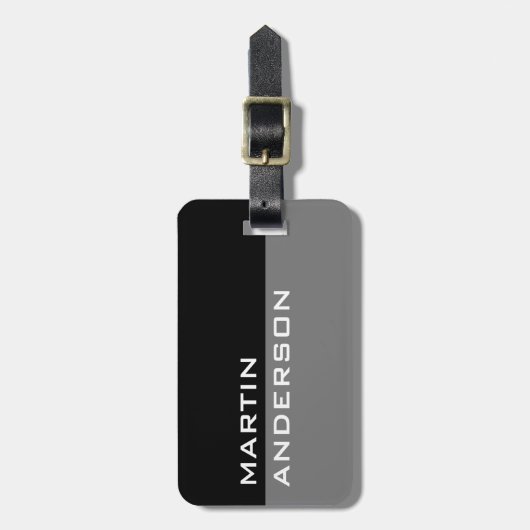 Gepersonaliseerde bagagelabels voor zwart-wit reiz (Voorkant verticaal)