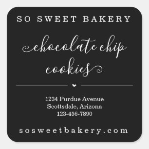 Gepersonaliseerde Bakery Food Sticker Black Achter