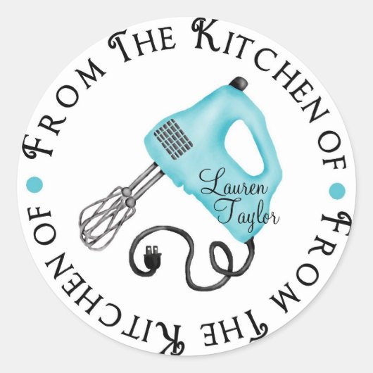 Gepersonaliseerde bakken Hand Mixer Keuken Sticker (Voorkant)