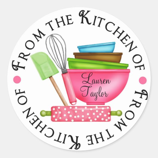 Gepersonaliseerde bakken koken keuken Stickers (Voorkant)