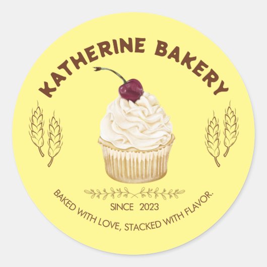 Gepersonaliseerde Bakkerij Product Label (Cupcake) (Voorkant)